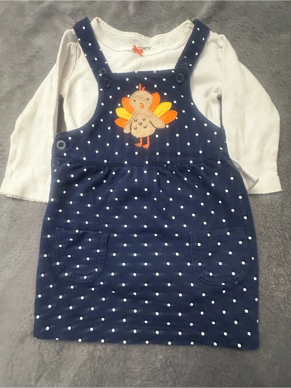 Carter’s Turkey Jumper Dress & Bodysuit Set 12M Thanksgiving